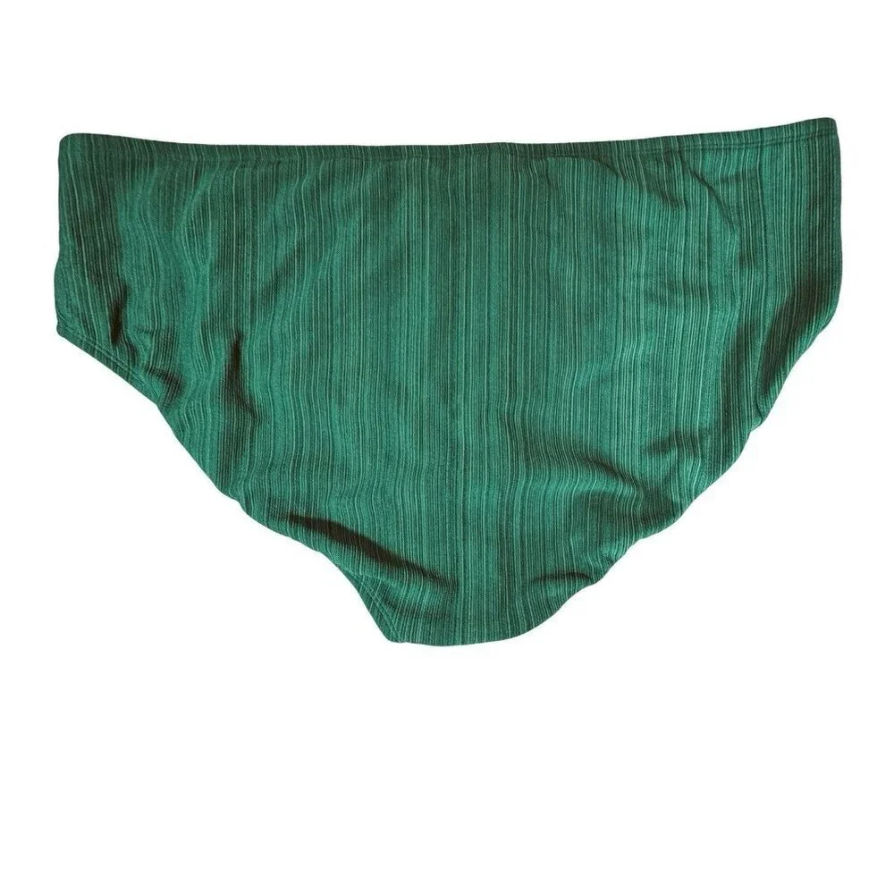 TIME & TRU Mid-Rise Bikini Swimsuit Bottoms 3X (24W-26W) Green Open Sides‎ NEW